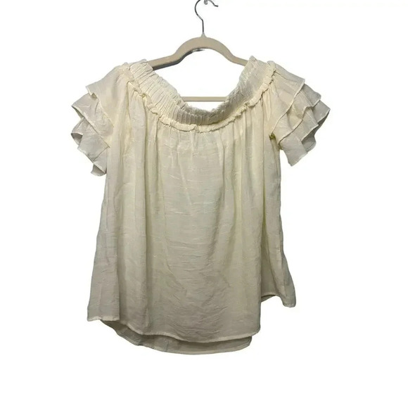 Entro Off Shoulder Blouse Size Medium Sheer Flowy Beachy - Picture 1 of 6